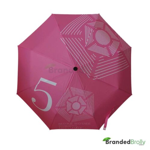 Branded Pink Telescopic Umbrella