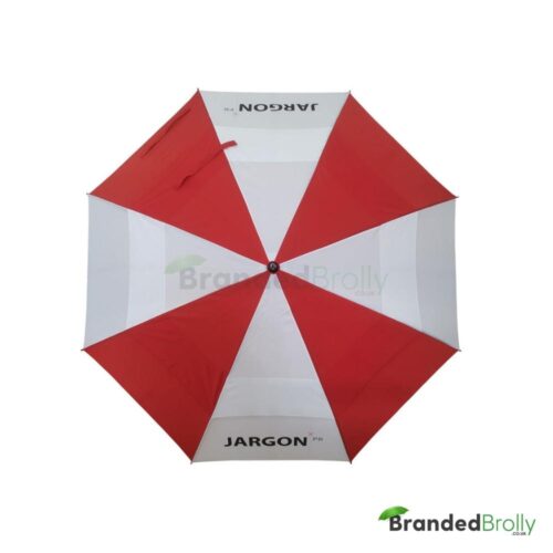 Red And White Custom Vented Golf Umbrella