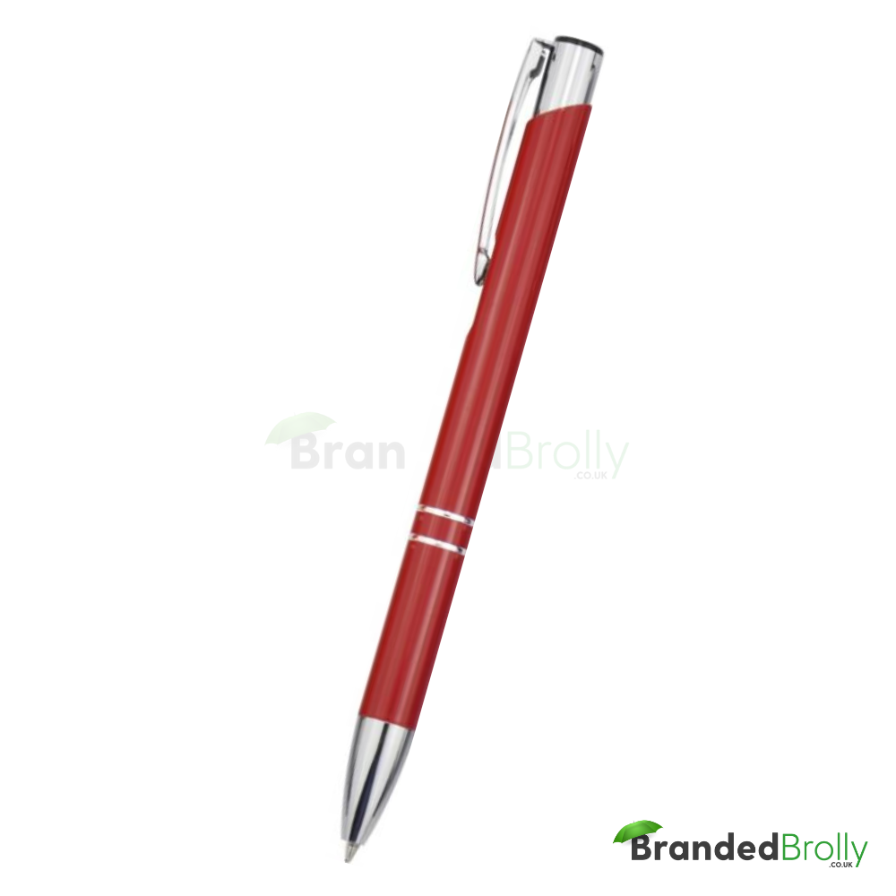 Red Metallic Branded Custom Pens