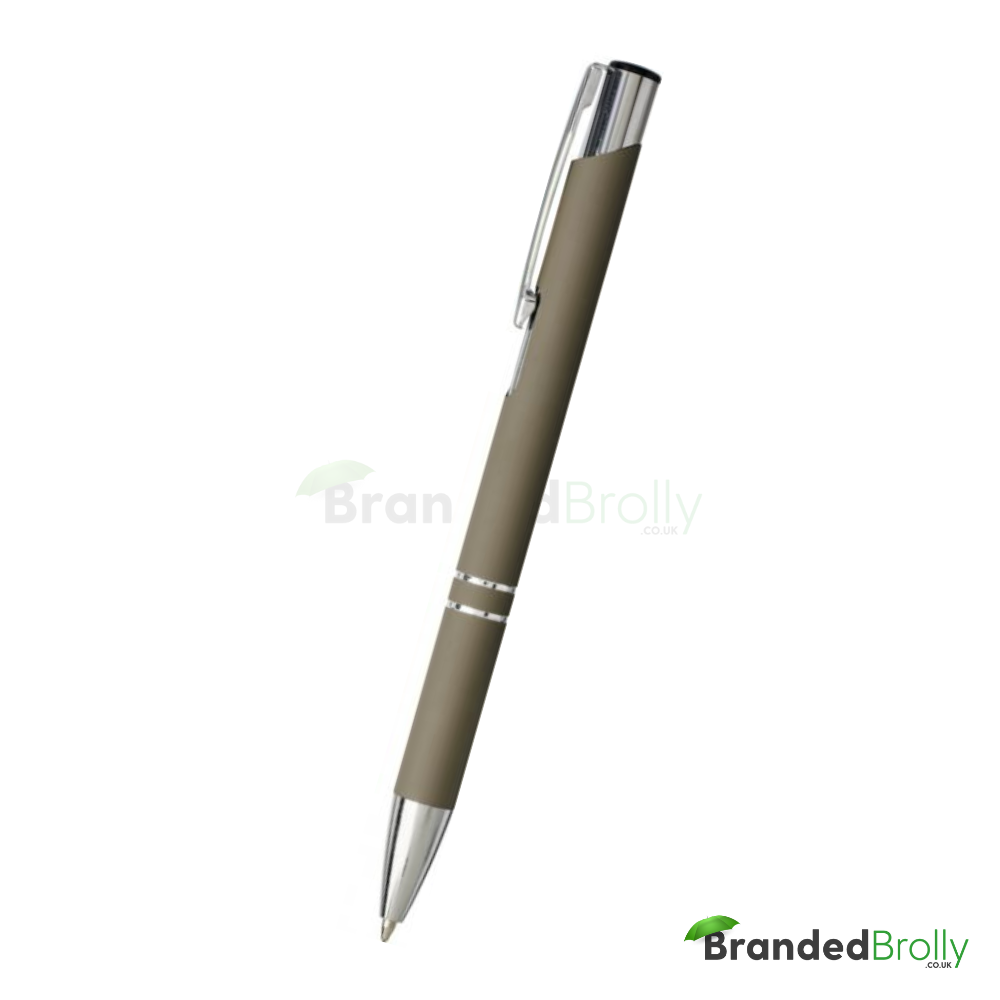 Grey Soft Touch Custom Pens