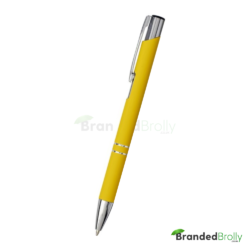 Yellow Soft Touch Custom Pens