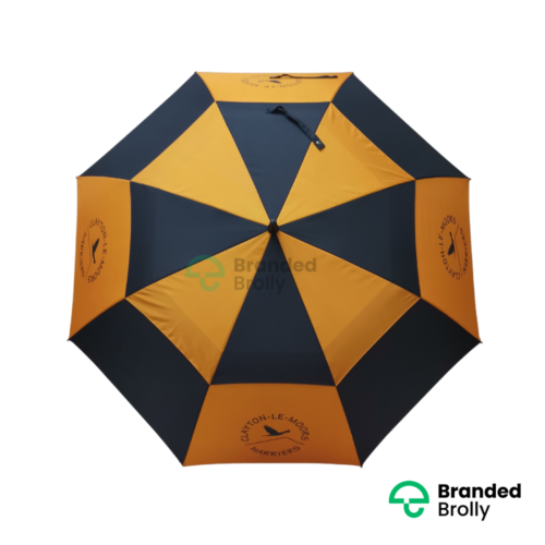 Branded Orange And Black Vented Xl Golf Umbrella