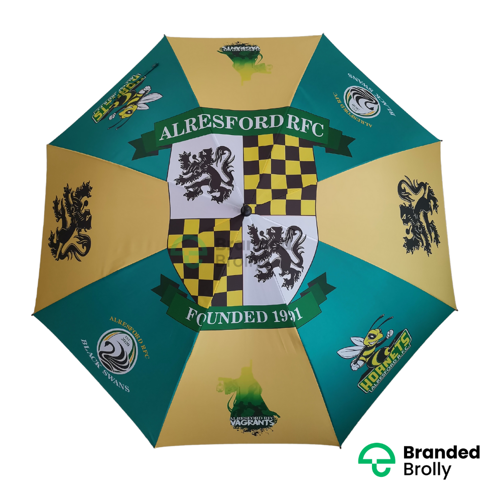 Branded Green Yellow Golf Umbrella