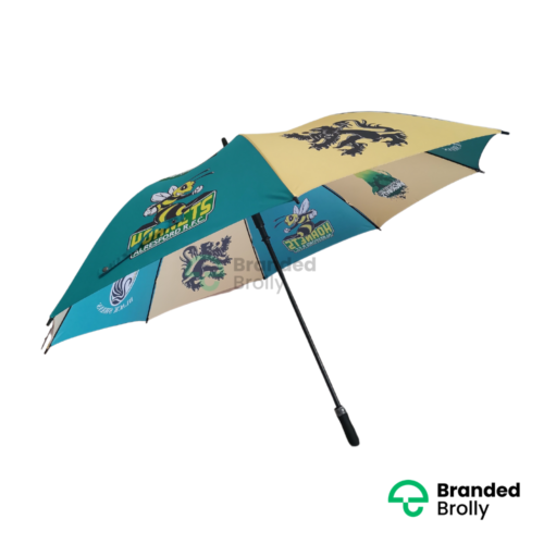 Custom Branded Green Yellow Golf Umbrella