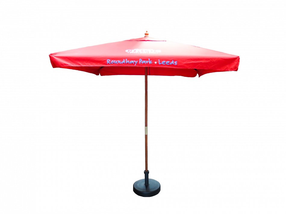 2m square wooden parasol