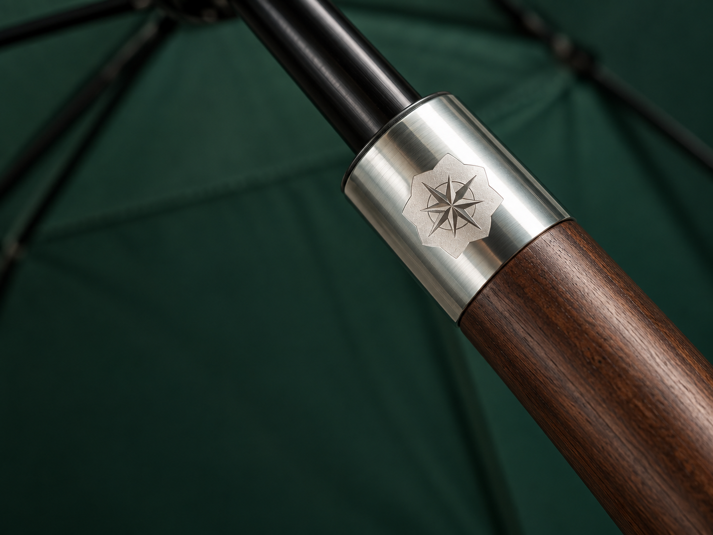 Branded umbrella button etching